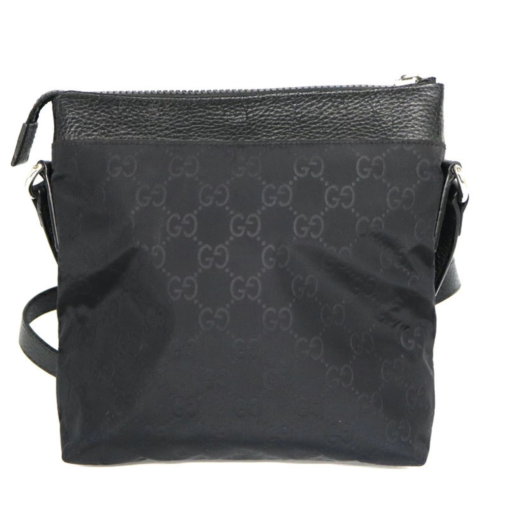Gucci Crossbody leather Messenger GG bag Black